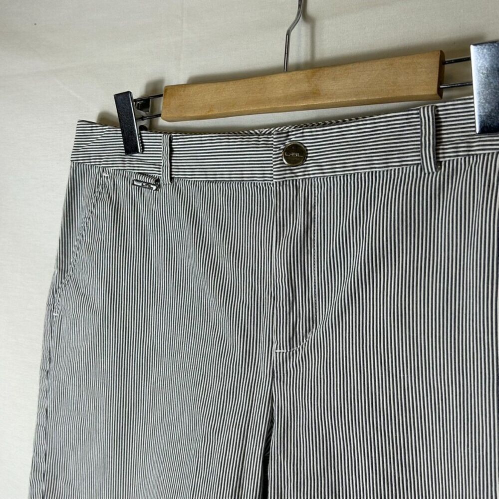 Lauren Ralph Lauren Black White Pinstripe High Rise Bermuda Shorts Sz 10 - Picture 4 of 15